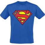 Blåa Superman T-shirts i Storlek M i Bomull för Herrar 