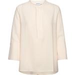 Hållbara Krämfärgade Långärmade Långärmade blusar från Calvin Klein i Storlek S i Twill för Damer 
