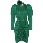 Sexiga Gröna Långärmade Fodralklänningar med glitter i Storlek L med V-ringning för Damer 