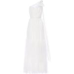 Maxilånga Vita Enaxlade klänningar i Storlek XL i Chiffong för Damer 
