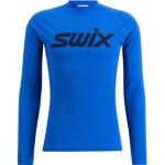 Formella Koboltblåa Långärmade Träningströjor från Swix Classic på rea i Storlek M med Rund ringning i Syntet 