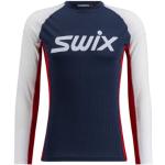Formella Mörkblåa Långärmade Träningströjor från Swix Classic på rea i Storlek M med Rund ringning i Syntet 