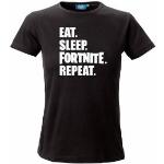 T-shirt Eat Sleep Fortnite DamSSvart Svart
