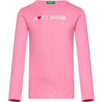 T-Shirt L/S Tops T-shirts Long-sleeved T-shirts Pink United Colors Of Benetton