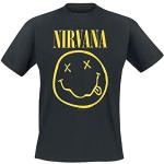 Blommiga Svarta Nirvana Band t-shirts i Storlek M för Herrar 