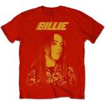 Röda Billie Eilish T-shirts stora storlekar i Storlek M för Herrar 