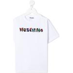 Vita Kortärmade Kortärmade T-shirts med broderi från Moschino på rea för Damer 