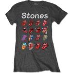 Gråa Rolling Stones Band t-shirts i Storlek S för Damer 