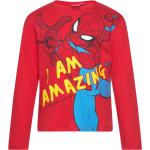 Röda Spiderman Långärmade T-shirts för barn i Storlek 98 