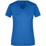 Blåa V-ringade T-shirts för Damer 