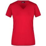 Röda V-ringade T-shirts för Damer 