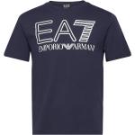 Marinblåa Kortärmade Kortärmade T-shirts från EA7 i Storlek S 