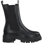 Svarta Chelsea-boots från Tamaris på rea med Blockklack med rundad tå i Syntet för Damer 