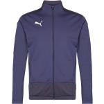Marinblåa Tränings hoodies från Puma teamGOAL i Storlek M 