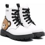Vita Ankle-boots från Moschino på rea i storlek 39 med Snörning med rundad tå i Läder för Flickor 
