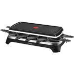 Tefal Raclette Ambiance RE4588 | Svart/Silver | Elektrisk raclette och grill | Grillplatta Nonstick Belagd | Diskmaskinsäker | 2 m lång | För 10 personer | 1350 W