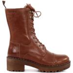 Konjakbruna Ankle-boots från Ten Points på rea med Snörning med Klackhöjd 5cm till 7cm i Läder för Damer 