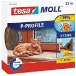 Tesa Tätningslist TesaMoll Classic P-profil brun 9mm x 25m
