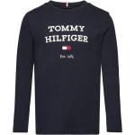 Marinblåa Långärmade Långärmade T-shirts från Tommy Hilfiger i Storlek L 