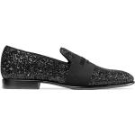 Svarta Loafers med glitter från Jimmy Choo i storlek 42,5 med Slip-on med rundad tå i Läder för Herrar 