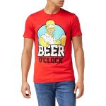 Röda The Simpsons T-shirts i Storlek M för Herrar 