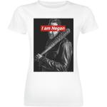 Vita The Walking Dead Negan T-shirts med tryck i Storlek M i Bomull för Damer 