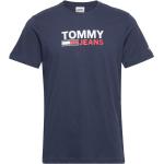 Marinblåa Kortärmade Kortärmade T-shirts från Tommy Hilfiger i Storlek XS 