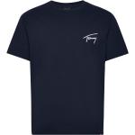 Marinblåa Kortärmade Kortärmade T-shirts från Tommy Hilfiger Signature i Storlek XS 