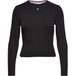 Svarta Långärmade Långärmade T-shirts från Tommy Hilfiger Essentials på rea för Damer 