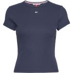 Mörkblåa Kortärmade Kortärmade T-shirts från Tommy Hilfiger Essentials på rea för Damer 