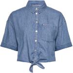 Blåa Kortärmade Kortärmade blusar från Tommy Hilfiger i Storlek XL för Damer 