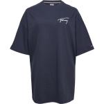 Marinblåa Kortärmade Kortärmade T-shirts från Tommy Hilfiger Signature för Damer 