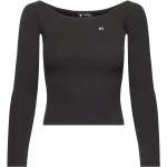 Svarta Långärmade Långärmade T-shirts från Tommy Hilfiger i Storlek M med Off the shoulder-ringning för Damer 