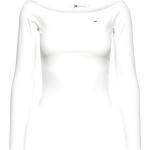 Vita Långärmade Långärmade T-shirts från Tommy Hilfiger i Storlek S med Off the shoulder-ringning för Damer 
