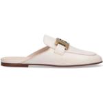 Vita Slip in-sandaler med Klackhöjd till 3cm i Läder för Damer 