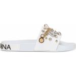 Vita Slip in-sandaler med nitar från Dolce & Gabbana på rea i storlek 46 med Slip-on med öppen tå i Kalvskinn 