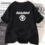 Streetwear Sommar Kortärmade Tokio Hotel T-shirts stora storlekar i Storlek 8 XL i Syntet för Damer 