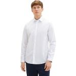 Vita Långärmade Långärmade skjortor från Tom Tailor på rea med stretch i Storlek M i Bomull för Herrar 
