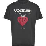 Svarta Kortärmade Kortärmade T-shirts med strass från Zadig & Voltaire i Storlek XS 