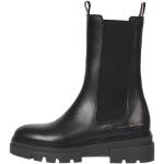 Hållbara Ekologiska Svarta Ankle-boots från Tommy Hilfiger i storlek 36 med Chunky med Klackhöjd 5cm till 7cm i Läder för Damer 
