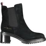 Svarta Ankle-boots från Tommy Hilfiger på rea med Klackhöjd 5cm till 7cm i Läder för Damer 