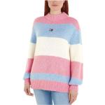 Blockfärgade Rosa Stickade tröjor från Tommy Hilfiger med Rund ringning i Jerseytyg för Damer 
