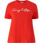 Tommy Hilfiger Curve - T-shirt Crv Reg C-nk Signature Tee SS - Röd - 48