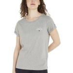 Ekologiska Ljusgråa Långärmade Långärmade T-shirts från Tommy Hilfiger för Damer 