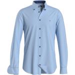 Ljusblåa Långärmade Långärmade skjortor från Tommy Hilfiger med stretch i Bomull 