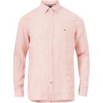 Randiga Persikofärgad Långärmade Linneskjortor från Tommy Hilfiger på rea i Storlek S med Button down 