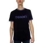 Mörkblåa Kortärmade Kortärmade T-shirts från Tommy Hilfiger med Rund ringning i Bomull för Herrar 