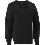 Svarta Långärmade Långärmade T-shirts från Tommy Hilfiger 3 delar i Storlek L med Rund ringning 