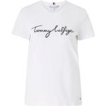 Vita T-shirts med tryck från Tommy Hilfiger Signature i Storlek XS med Rund ringning i Bomull för Damer 