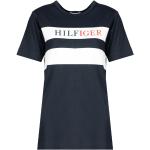 Blåa Kortärmade T-shirts från Tommy Hilfiger på rea med Rund ringning för Damer 